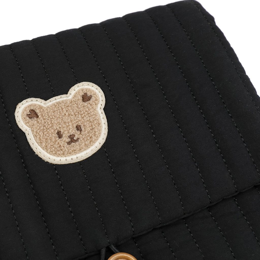 Pochette à langer matelassée, ourson brodé, 6 coloris
