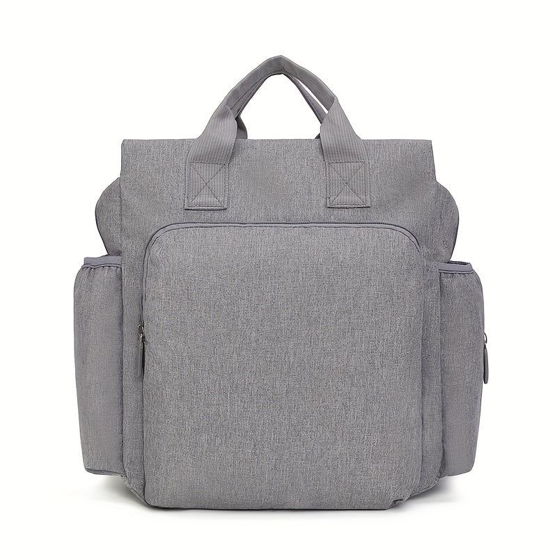 Sac à dos à langer compact, poche isotherme, gris