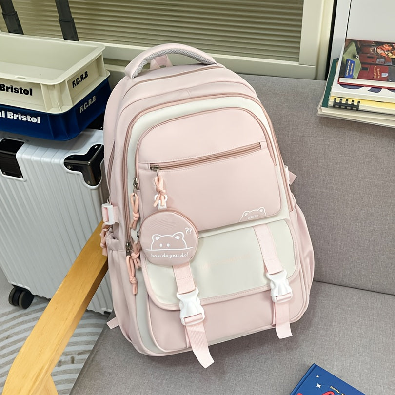 couleur rose / 1pcs sac à dos + 1pcs porte-monnaie