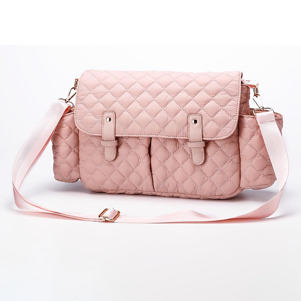 Sac de poussette matelassé à carreaux roses