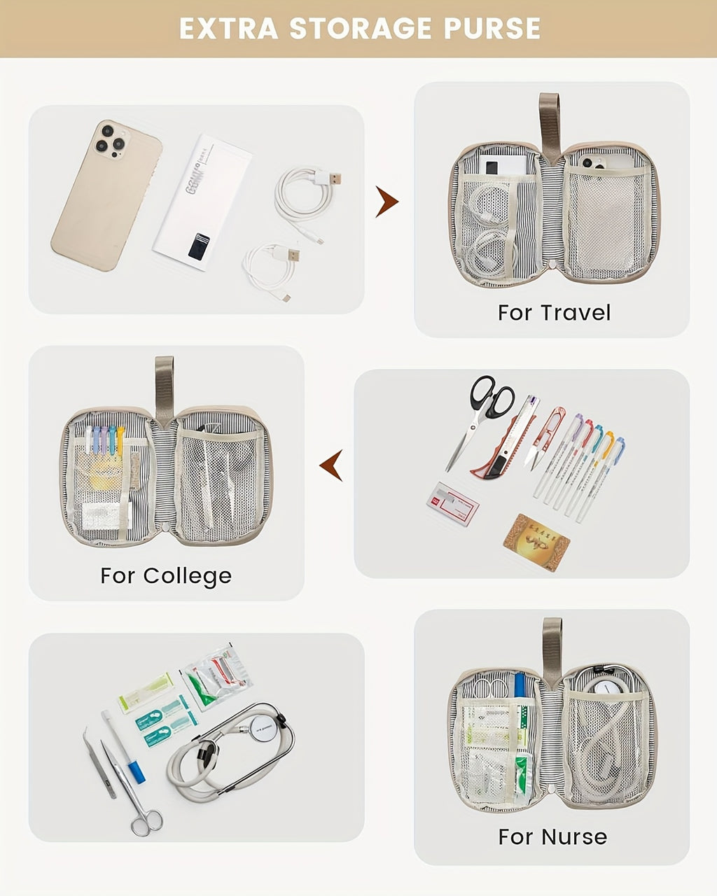 Sac à langer à dos convertible, pochette incluse, 7 coloris