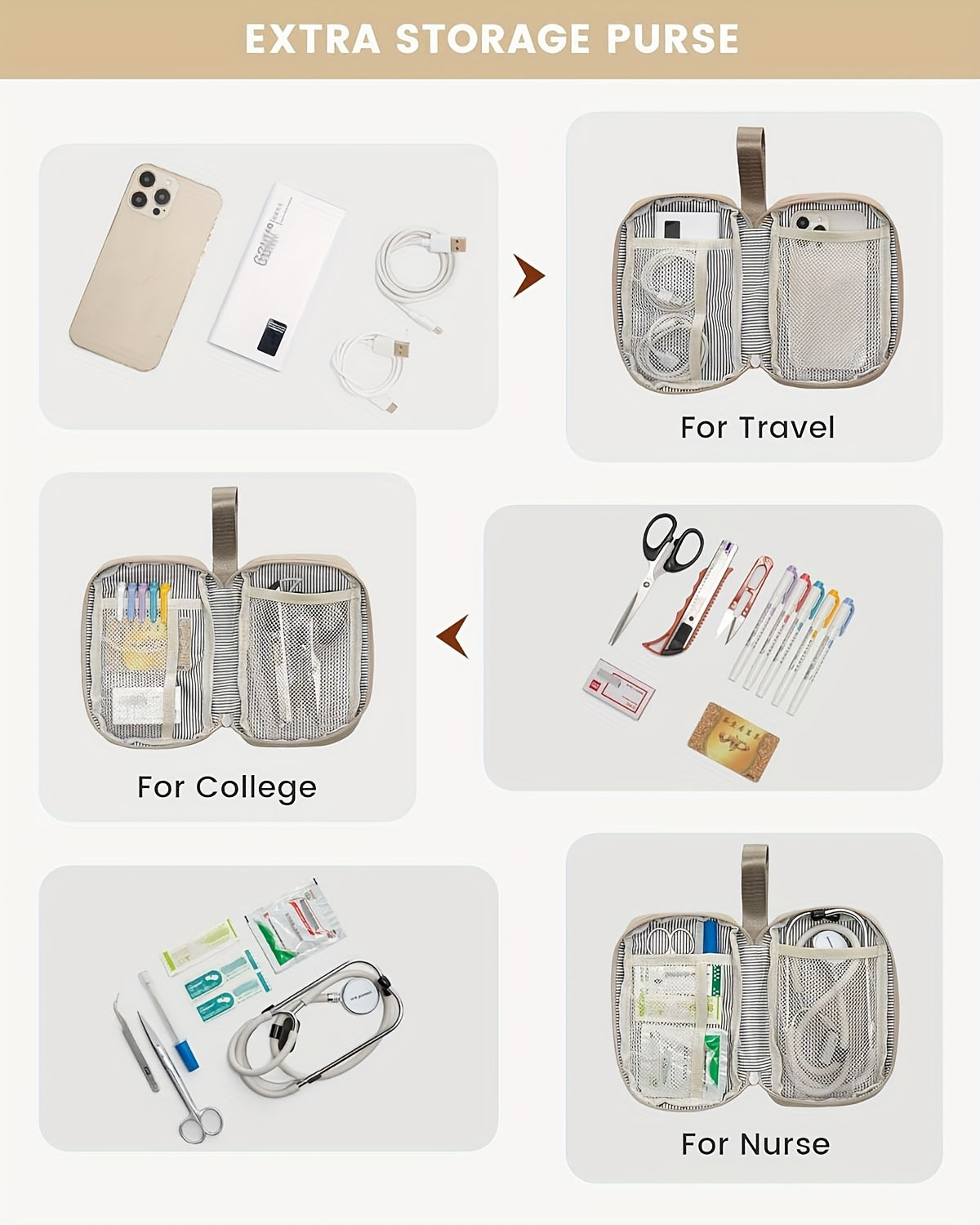 Sac à langer à dos convertible, pochette incluse, 7 coloris