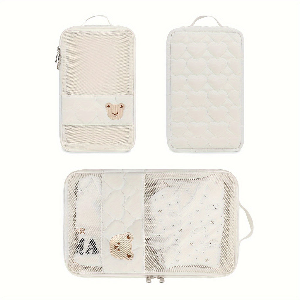 Pochette organisatrice de voyage, motif ours, 4 coloris