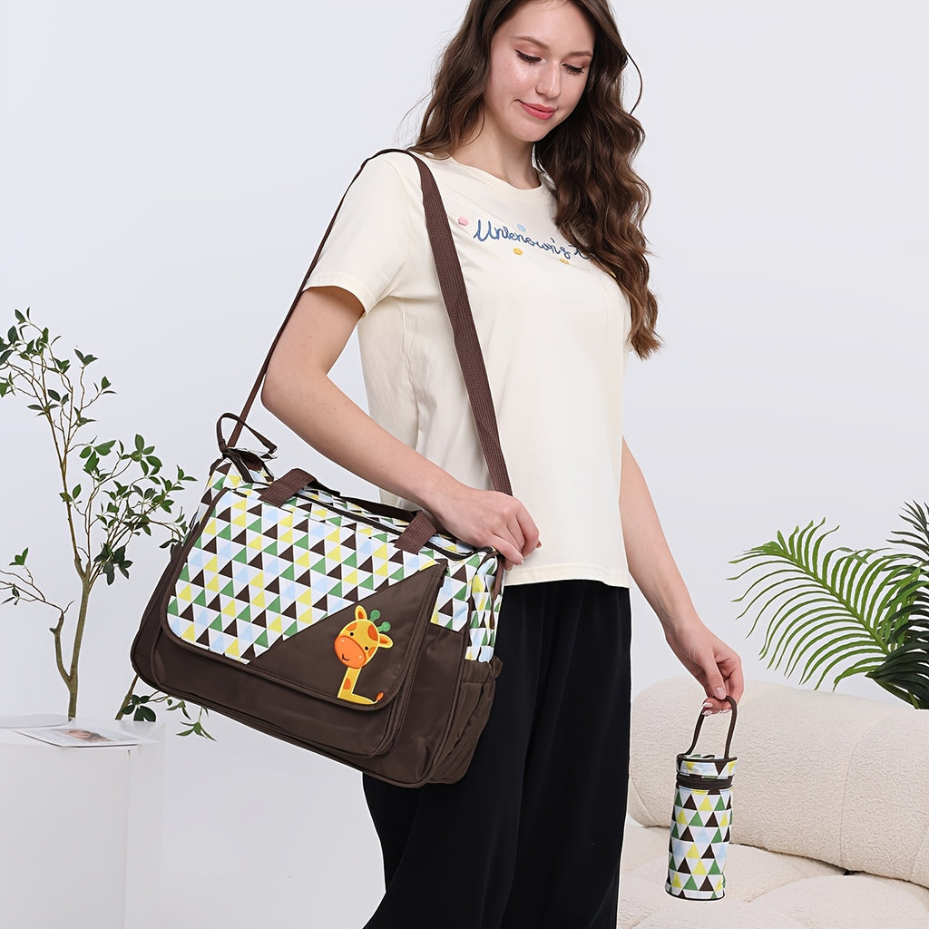 Ensemble sac à langer 5 pièces, motifs animaux, 7 coloris
