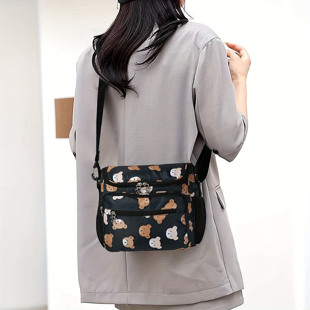 Petit sac à langer bandoulière imprimé oursons, 3 coloris