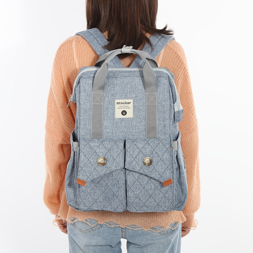 Sac à dos à langer haute contenance, 2 coloris