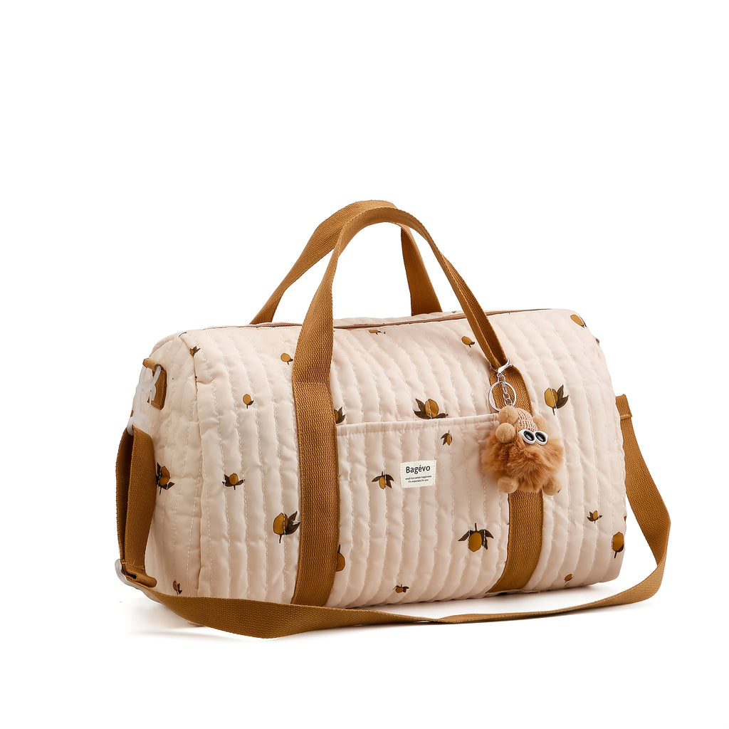 Sac à langer polochon matelassé brodé, 48 x 28 cm, 3 motifs