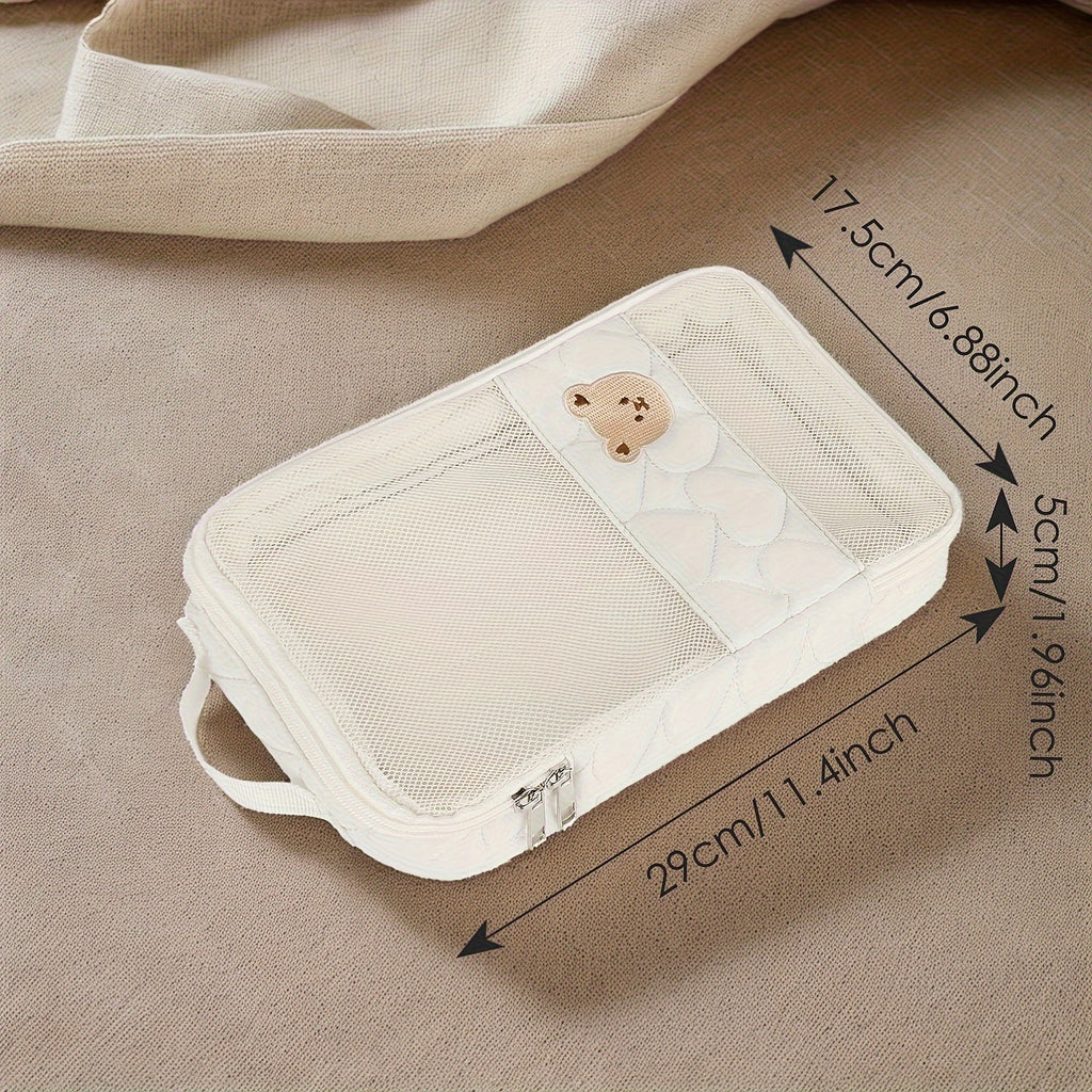 Pochette organisatrice de voyage, motif ours, 4 coloris