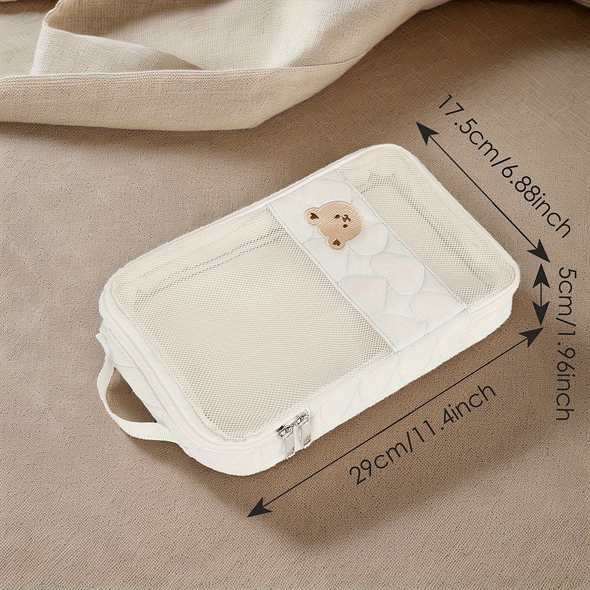 Pochette organisatrice de voyage, motif ours, 4 coloris