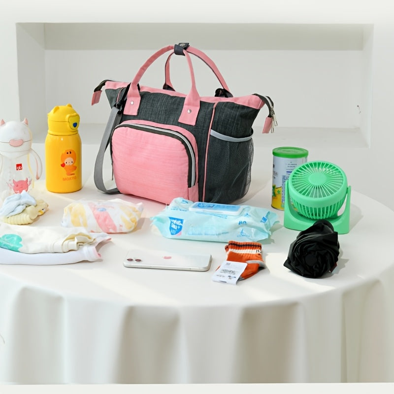 Sac parent multicolore grande capacit en tissu Oxford et  compartiments multiples  Sac de transport  langer convertible  mainpaulebandoulire adapt pour le voyage les trajets quotidiens le rangement  Portebb Gris
