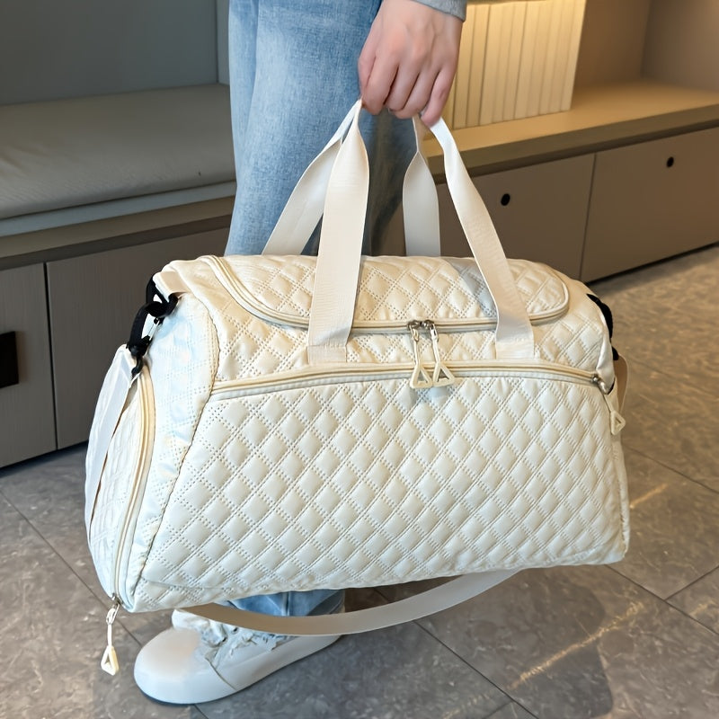 Nouveau sac  main pour homme  carreaux de diamants sac de voyage grande capacit sac de maternit sac de rangement sac de sport lger pour le corps et la main sac de weekend et de nuit