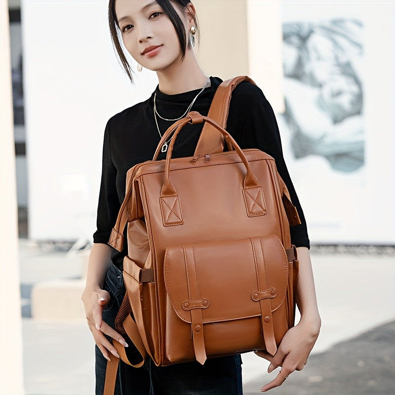 1 Sac parental multifonctionnel lgant en cuir PU Sac  dos  langer Sac  langer grande capacit Sac de voyage portable